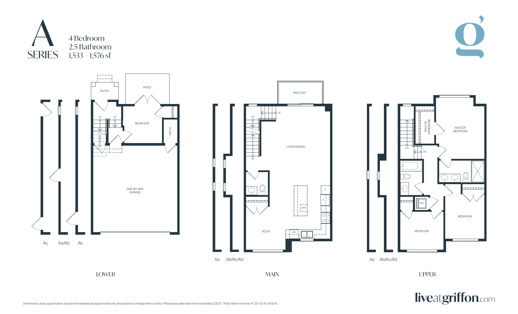 A · 4 bedrooms, 2.5 bathrooms floor plan